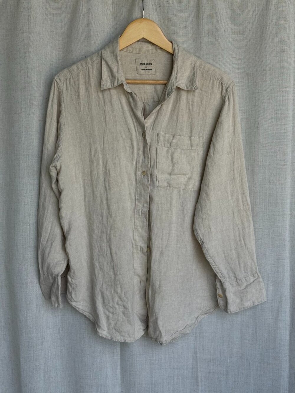 100% Pure Linen Button Down Shirt (Size M)